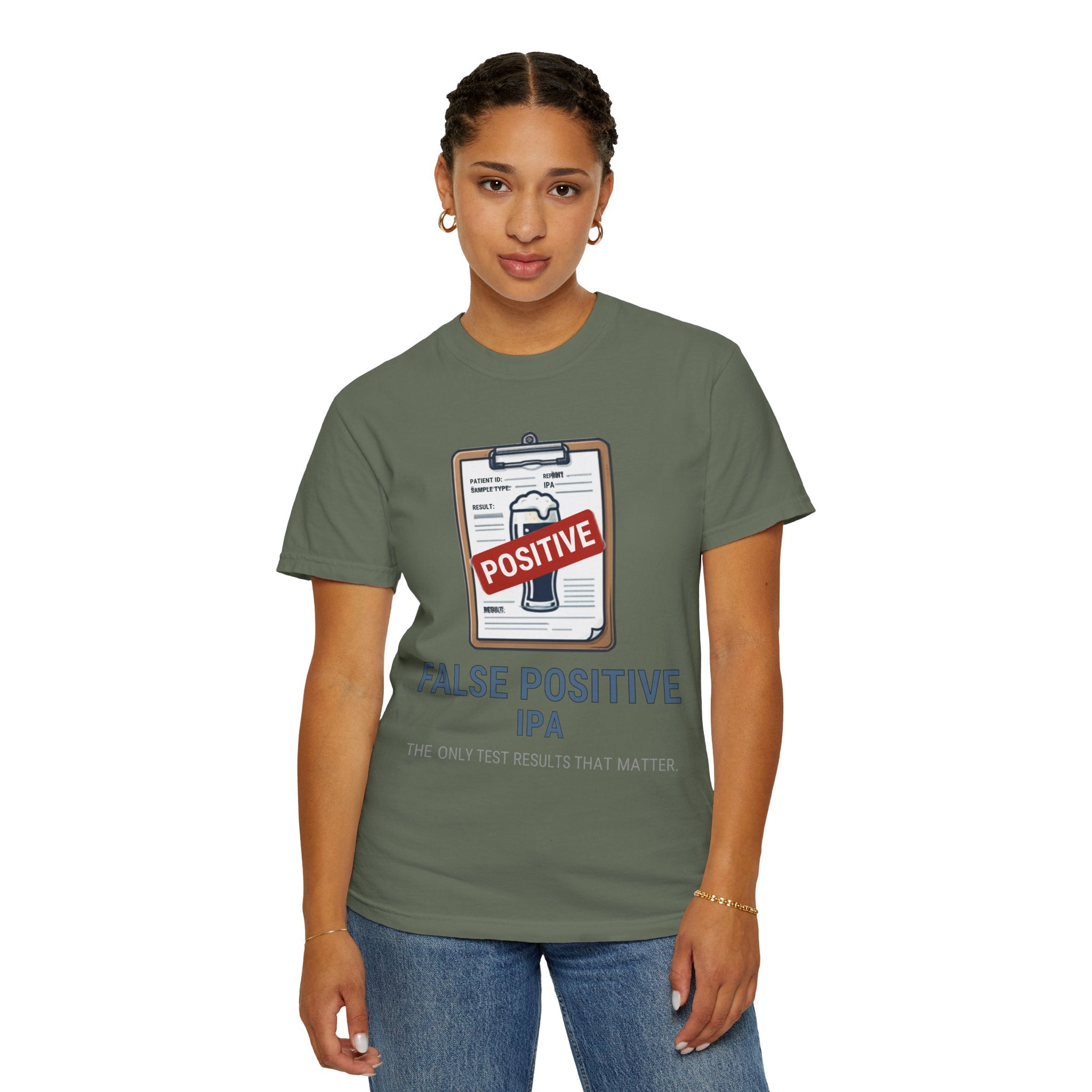 "False Positive IPA" Unisex Garment-Dyed Tee