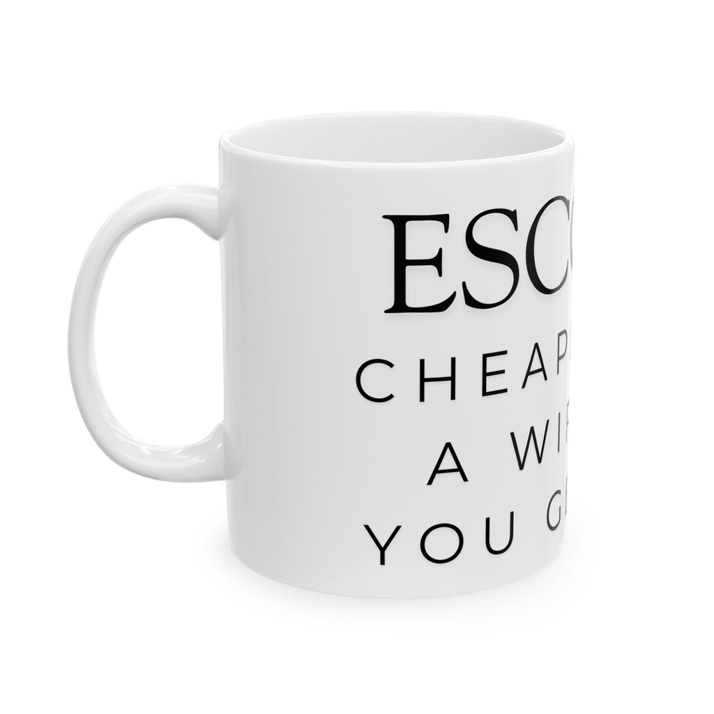 "Escorts" White Ceramic Mug