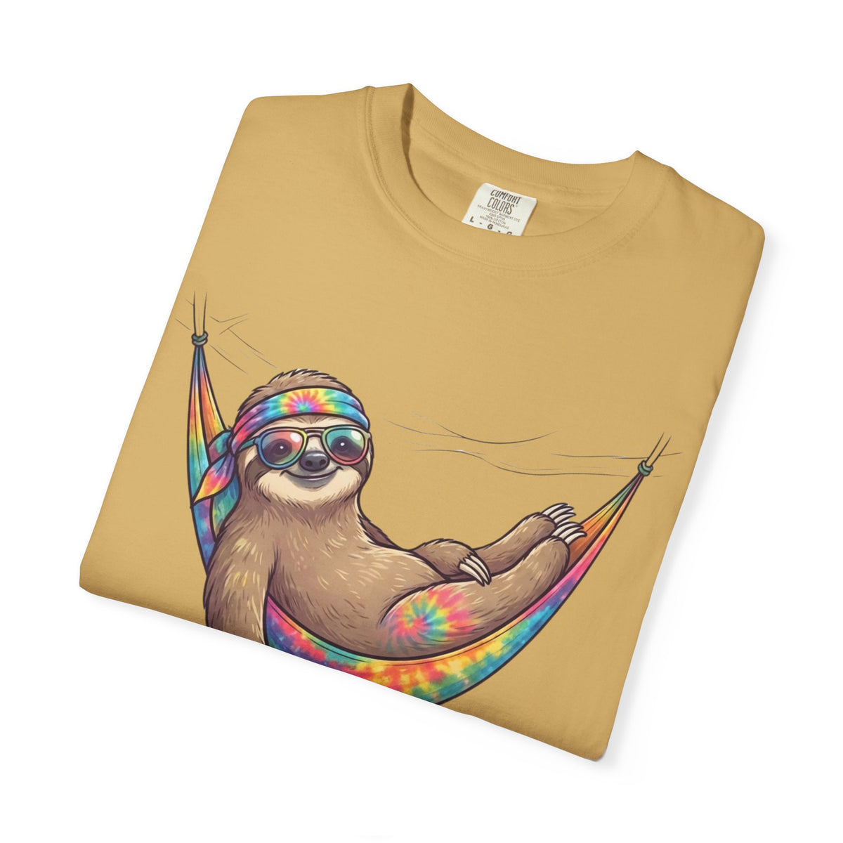 "Hippy Sloth" Unisex Garment-Dyed Tee