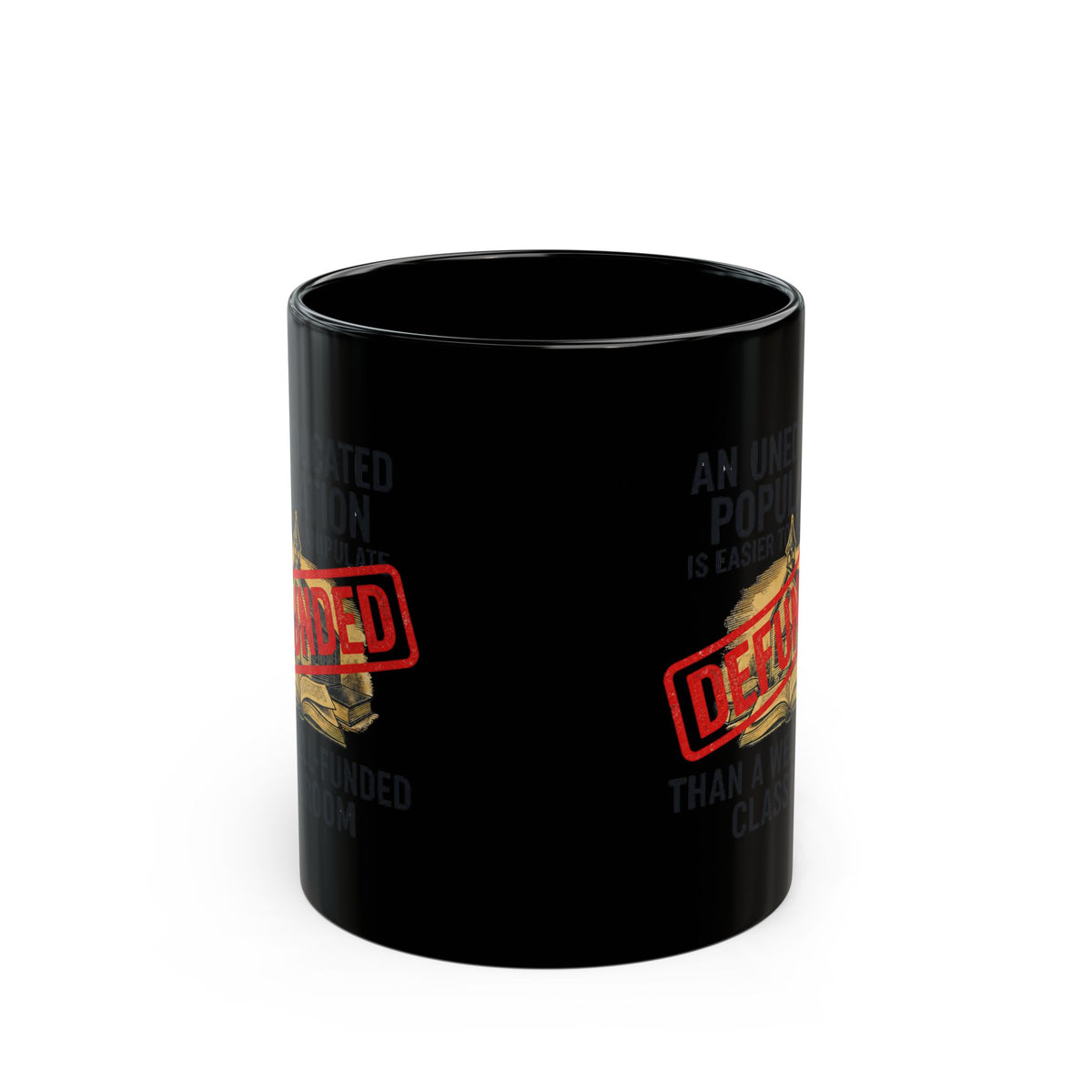 "Protest Series - Fund Public Schools" Black Ceramic Mug