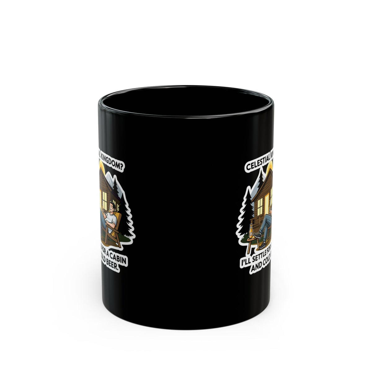 "Celestial Kingdom-Beer" Black Ceramic Mug