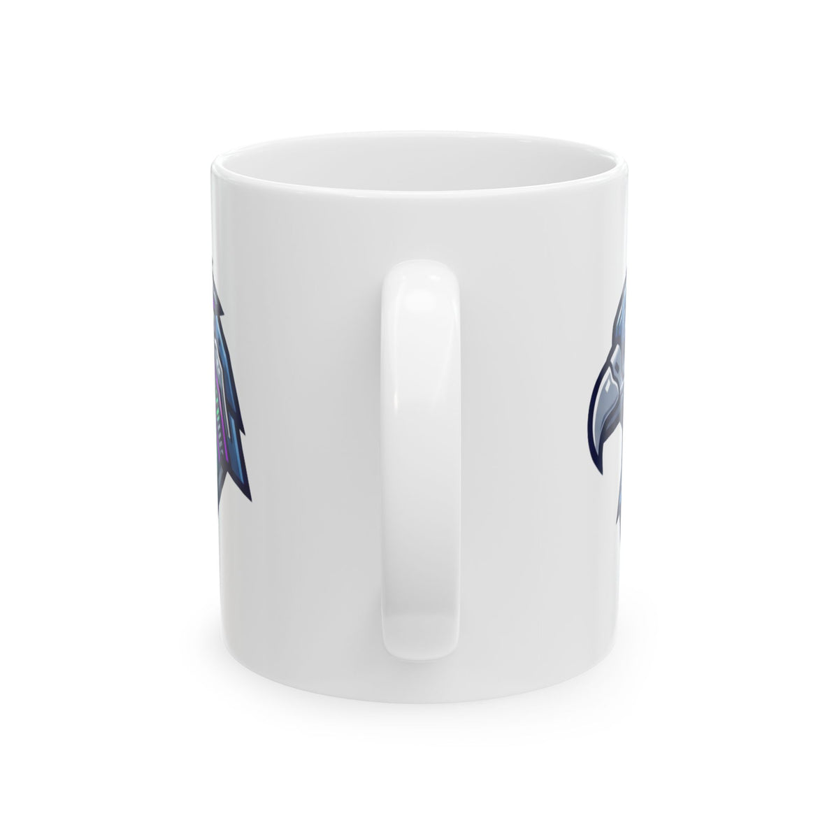 "Cyber Falcon" White Ceramic Mug — Graphic