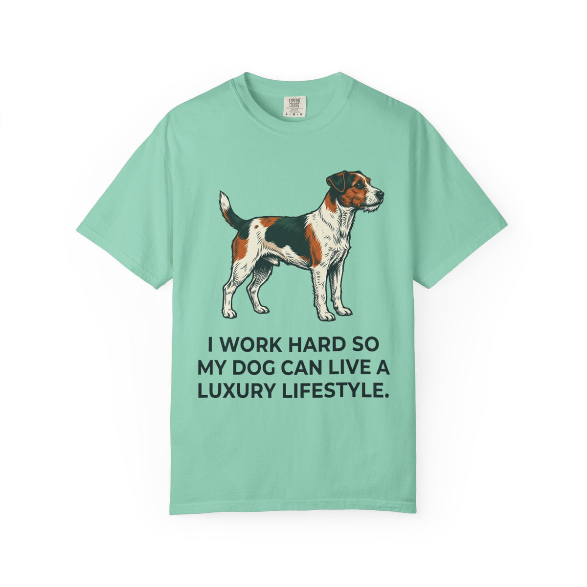 Color: Island Reef | I Work Hard -1 Unisex Garment-Dyed T-shirt