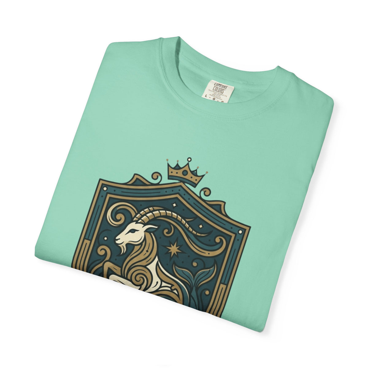 "Capricorn- The Sea-Goat Crest" Unisex Garment-Dyed Tee