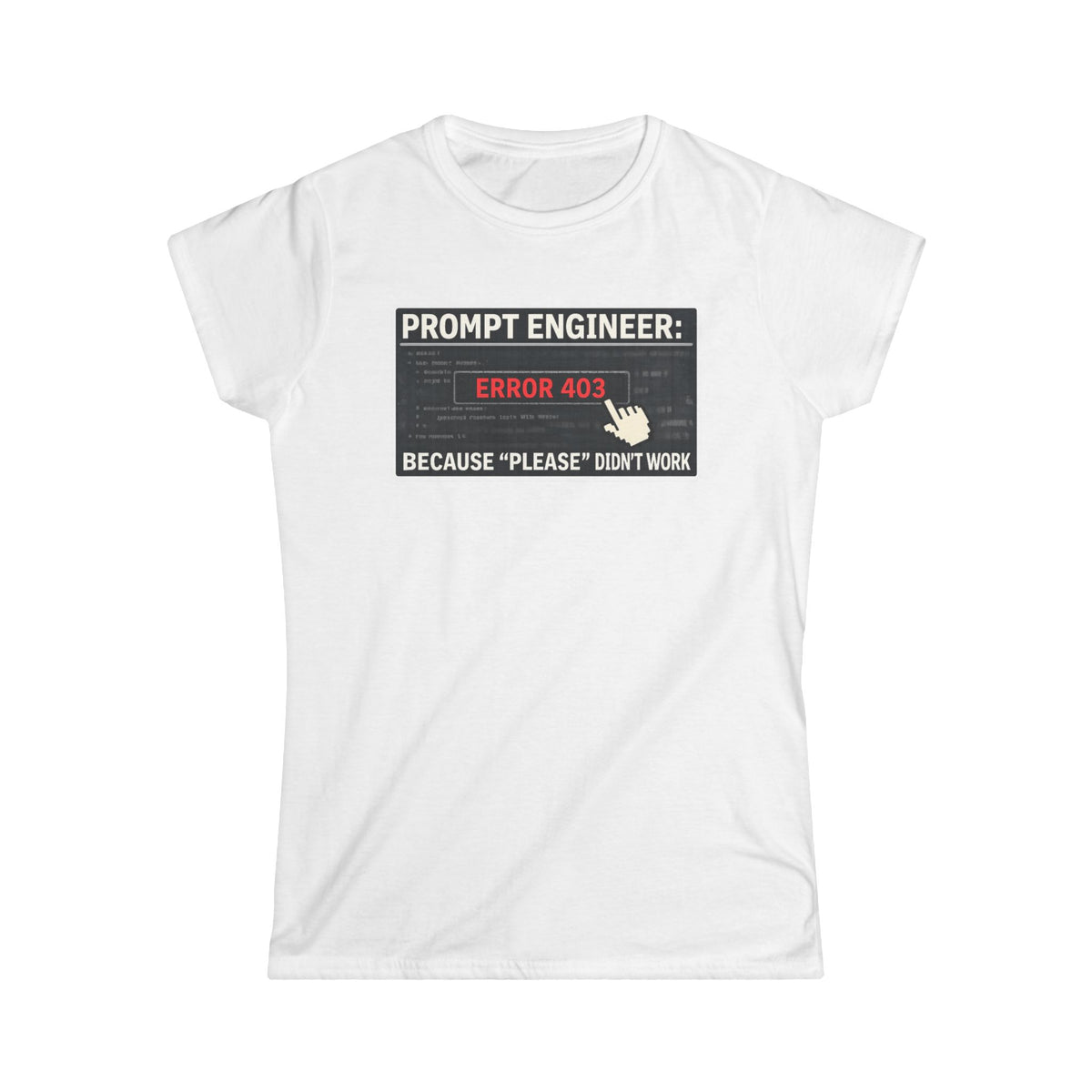 Color: White | Politeness Failed. Try Fear™ | Women's Tee — AttitudeShirts