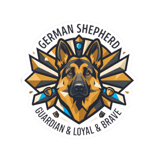 "German Shepherd Guardian Loyal Brave" Sticker — Main