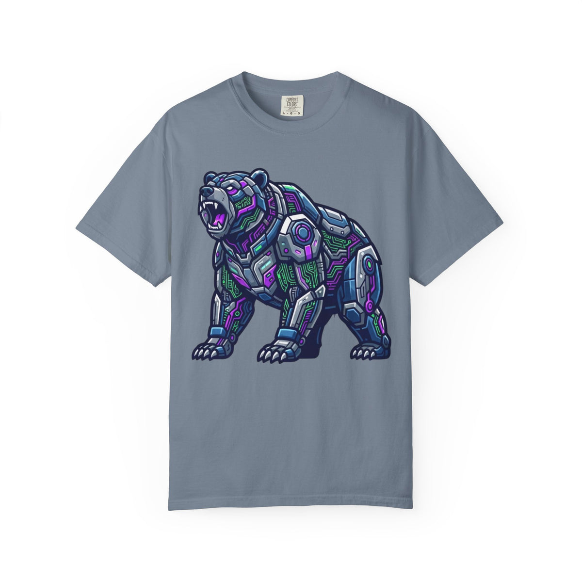 Color: Blue Jean | Cyber Bear Unisex Garment-Dyed Tee