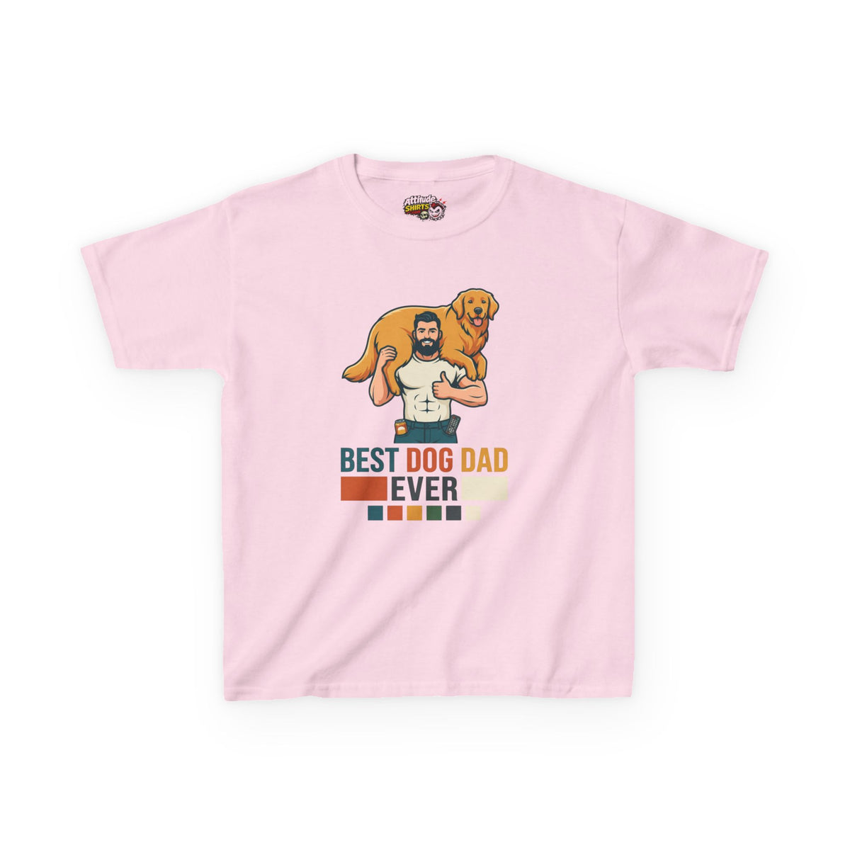 Color: Light Pink | Best Dog Dad Kids Tee