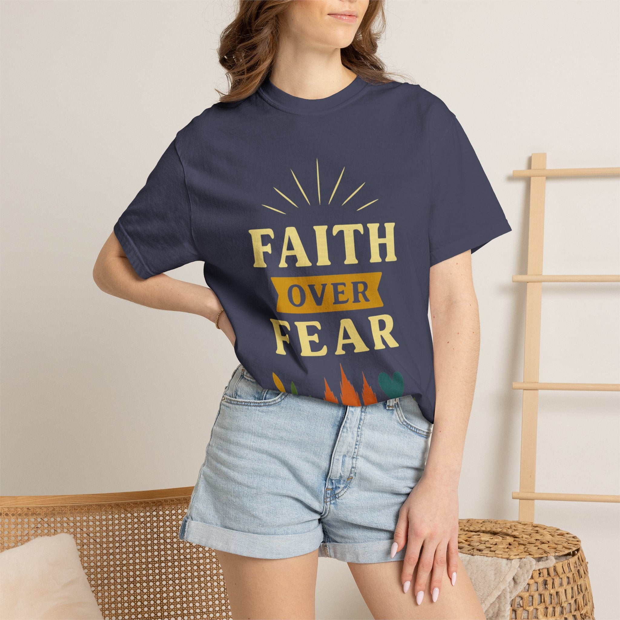 “Faith Over Fear” Unisex Garment-Dyed T-shirt