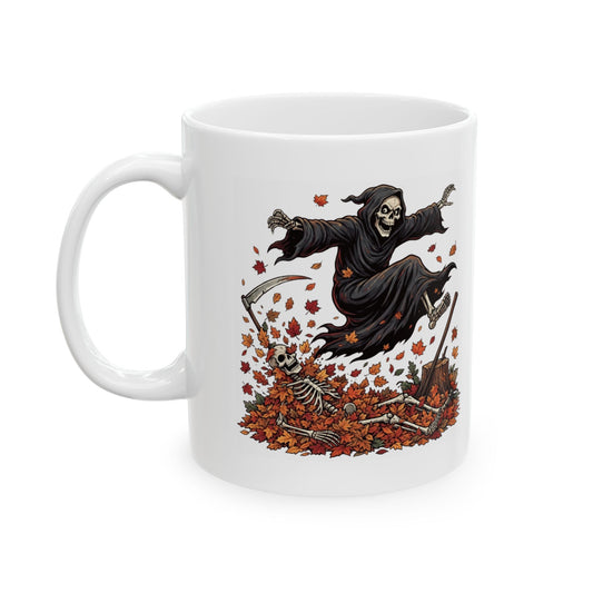 "Autumn Death" White Ceramic Mug