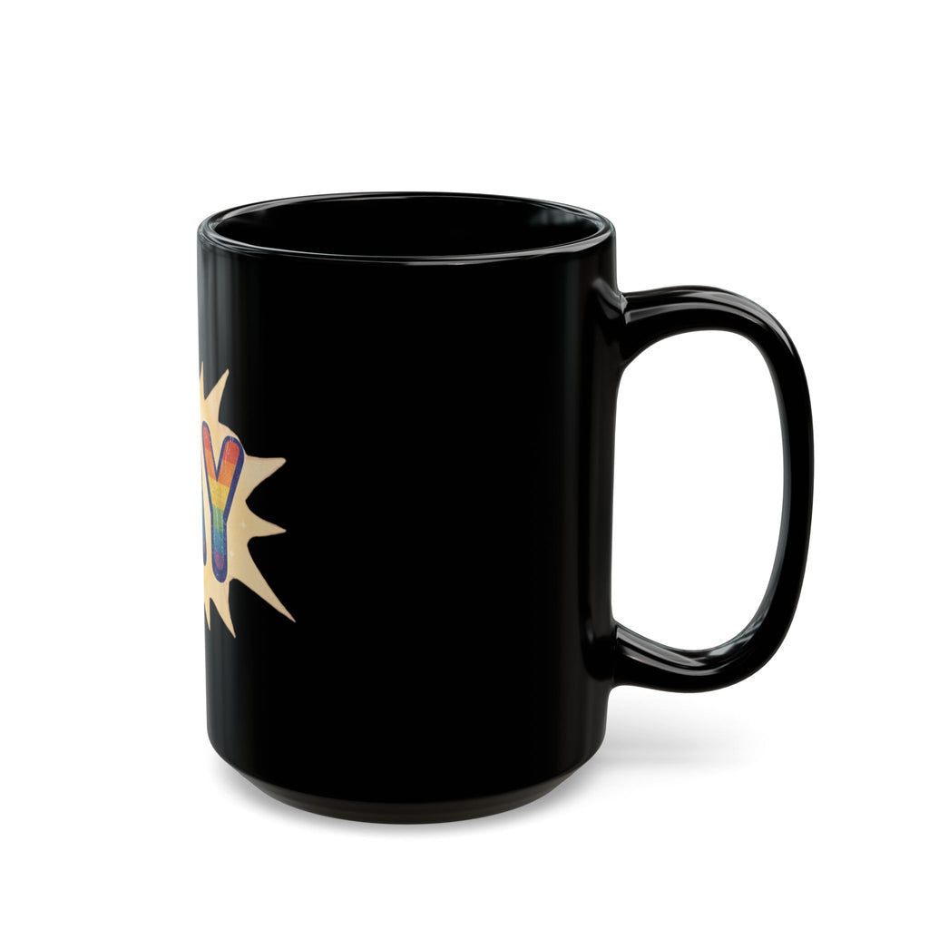 "Jesus is Gay For Me" Black Ceramic Mug — Graphic