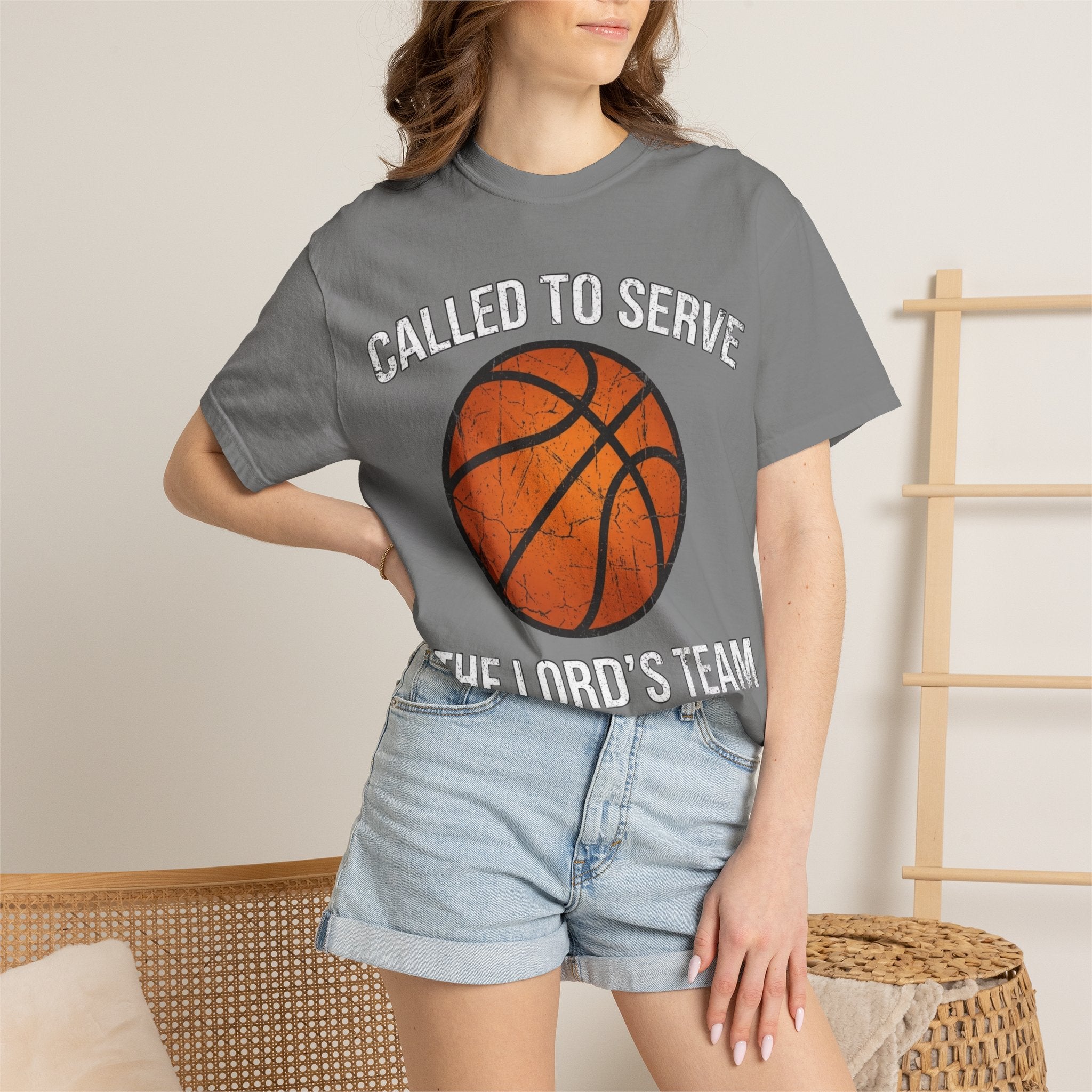 Called To Serve The Lord's Team Christian Basketball T-Shirt - Distressed Religious Sports Tee for Men and Women