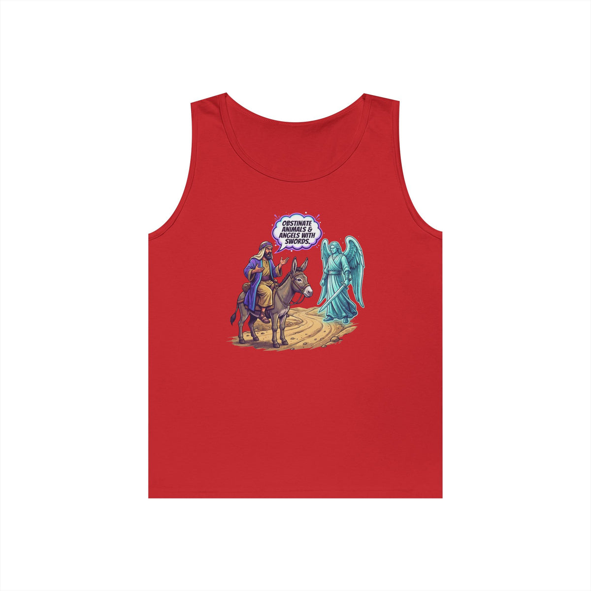 Color: Red | Good Book Series Obstinate Animals & Angels With Swords Tank Top