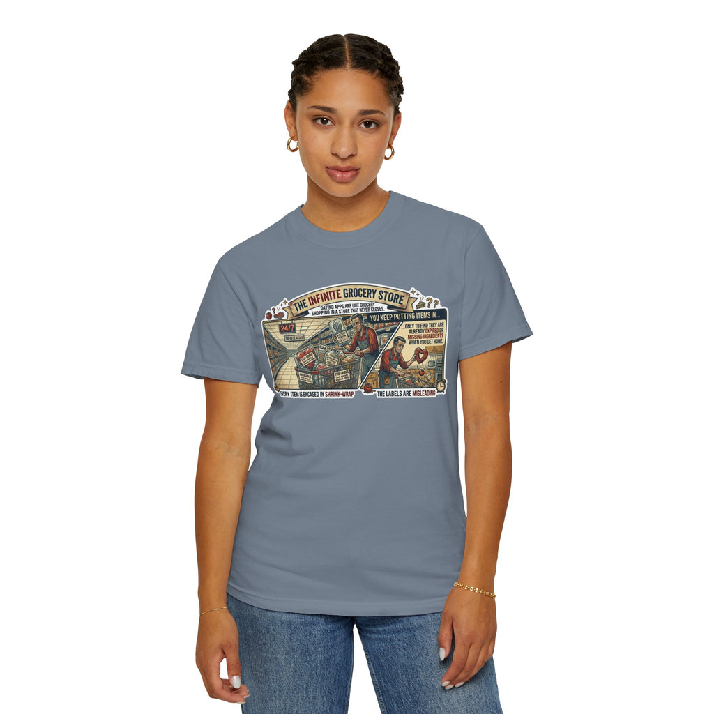 "Infinite Grocery Store" Unisex Garment-Dyed Tee