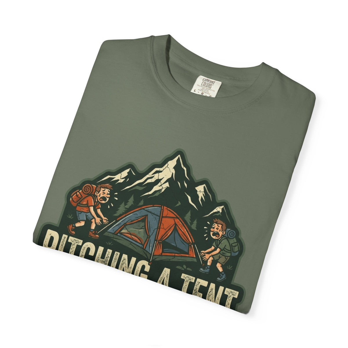 Pitching A Tent Is My Only Cardio Unisex Garment-Dyed Tee