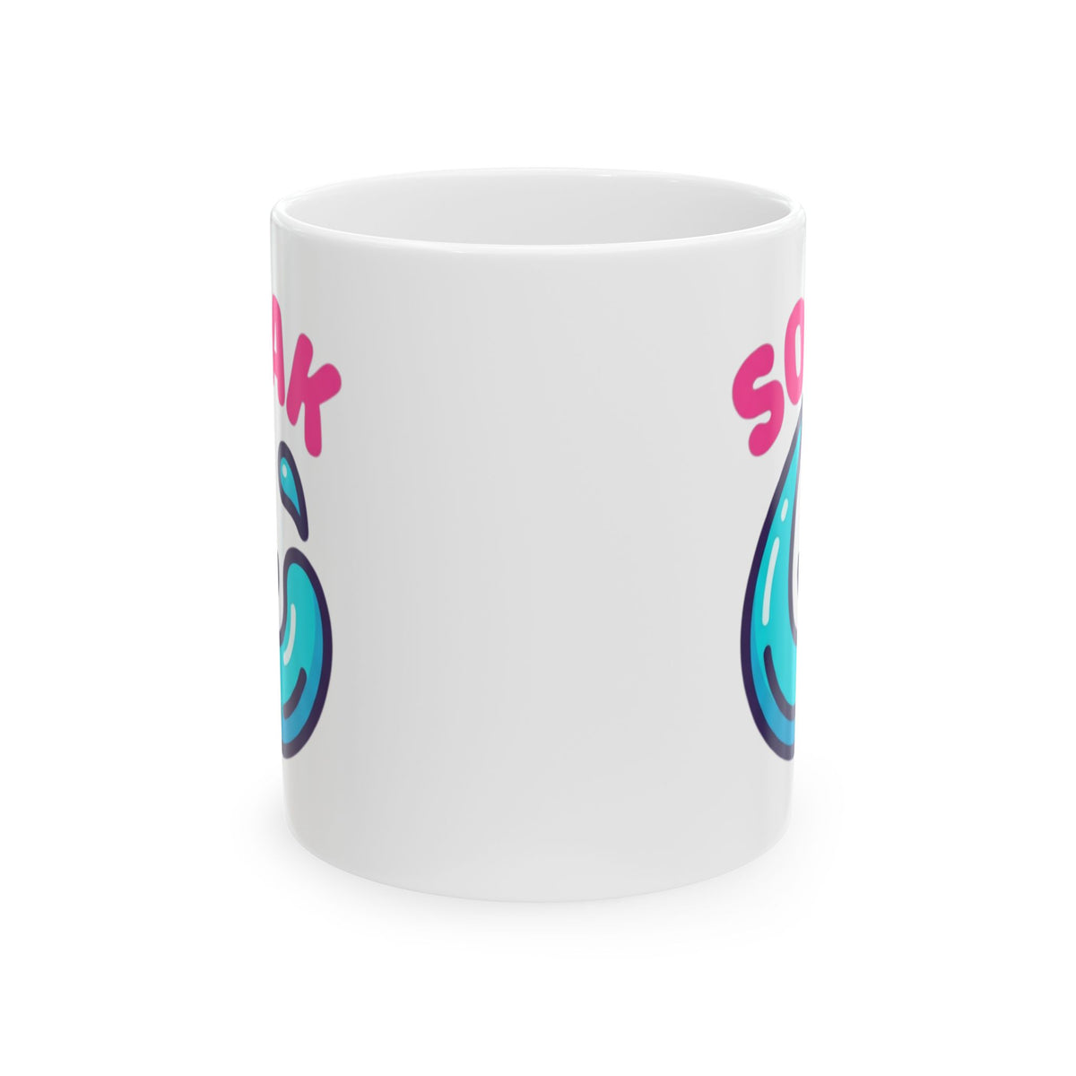 "Soaking Makes Me Wet" White Ceramic Mug — Graphic