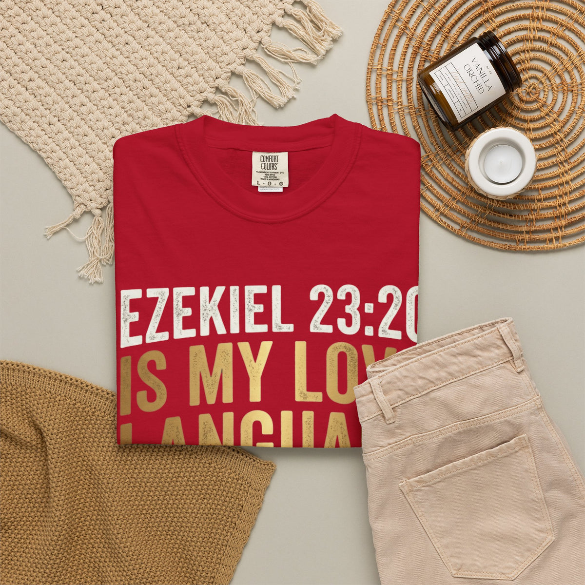 Good Book Series Ezekiel 23 20 Love Language Unisex Garment-Dyed Tee