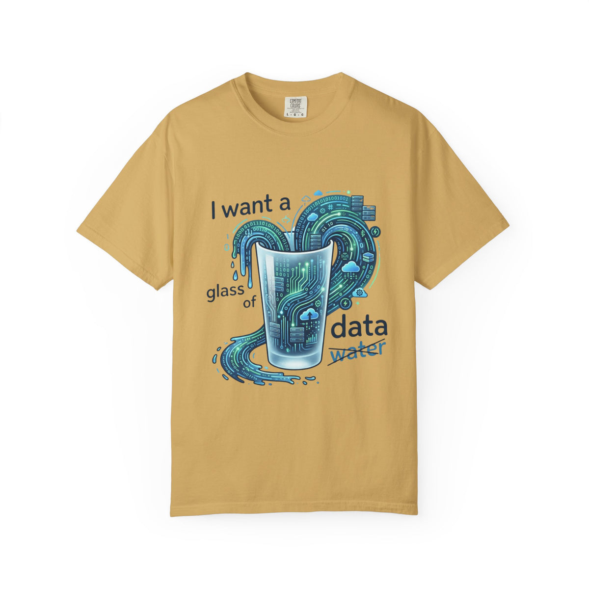 Color: Mustard | Data Not Water Unisex Garment-Dyed Tee