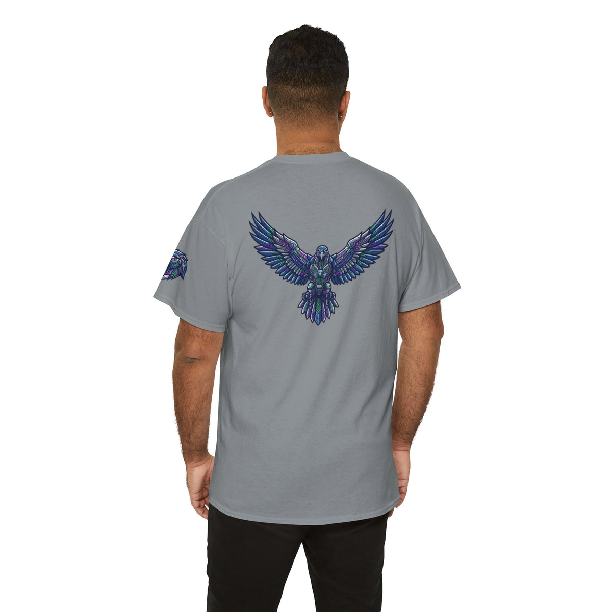 Color: Gravel | Cyber Falcon Premium Graphic Tee