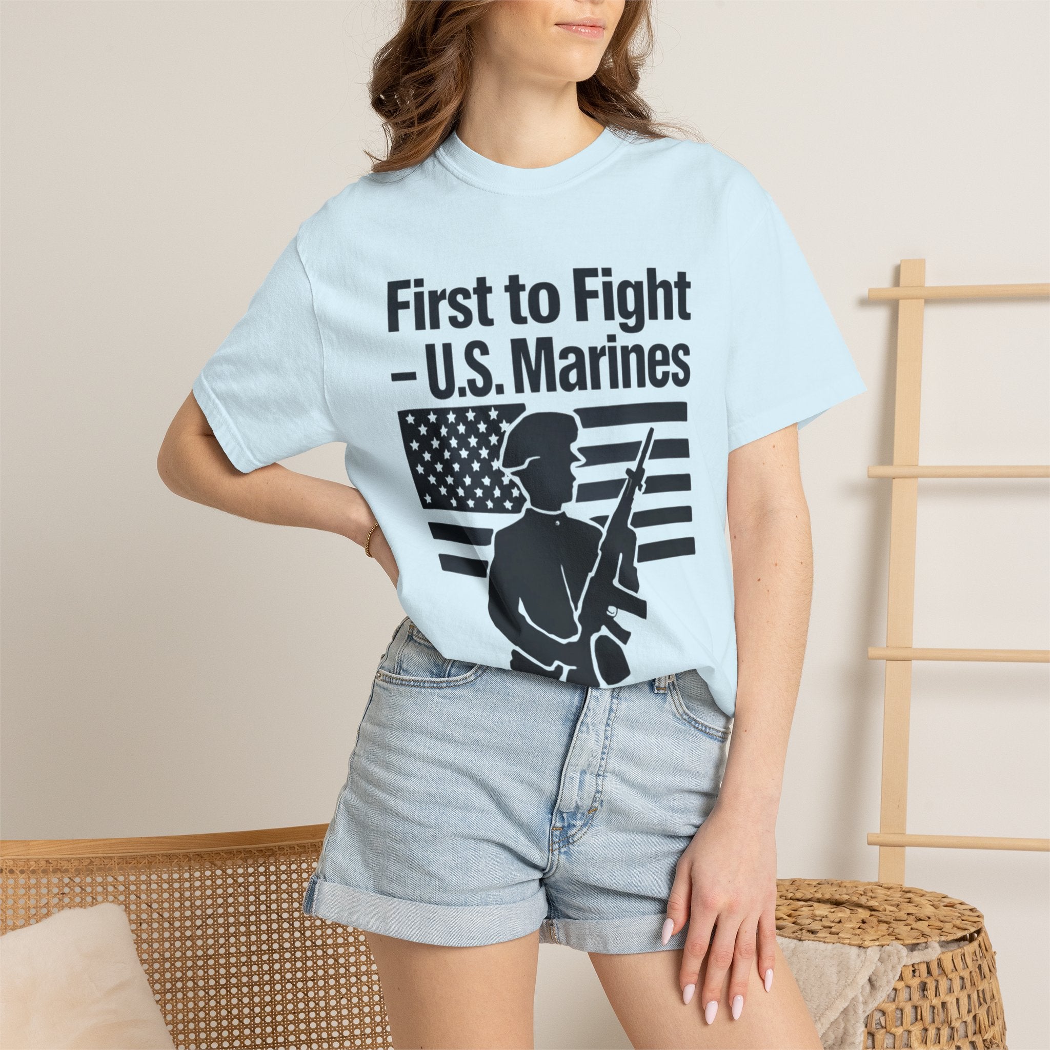 "First to Fight" Unisex Garment-Dyed T-shirt