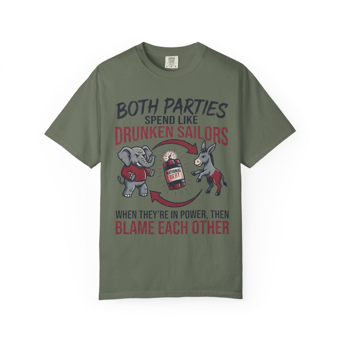 Color: Moss | Protest Series - Audit The Spending Unisex Garment-Dyed Tee