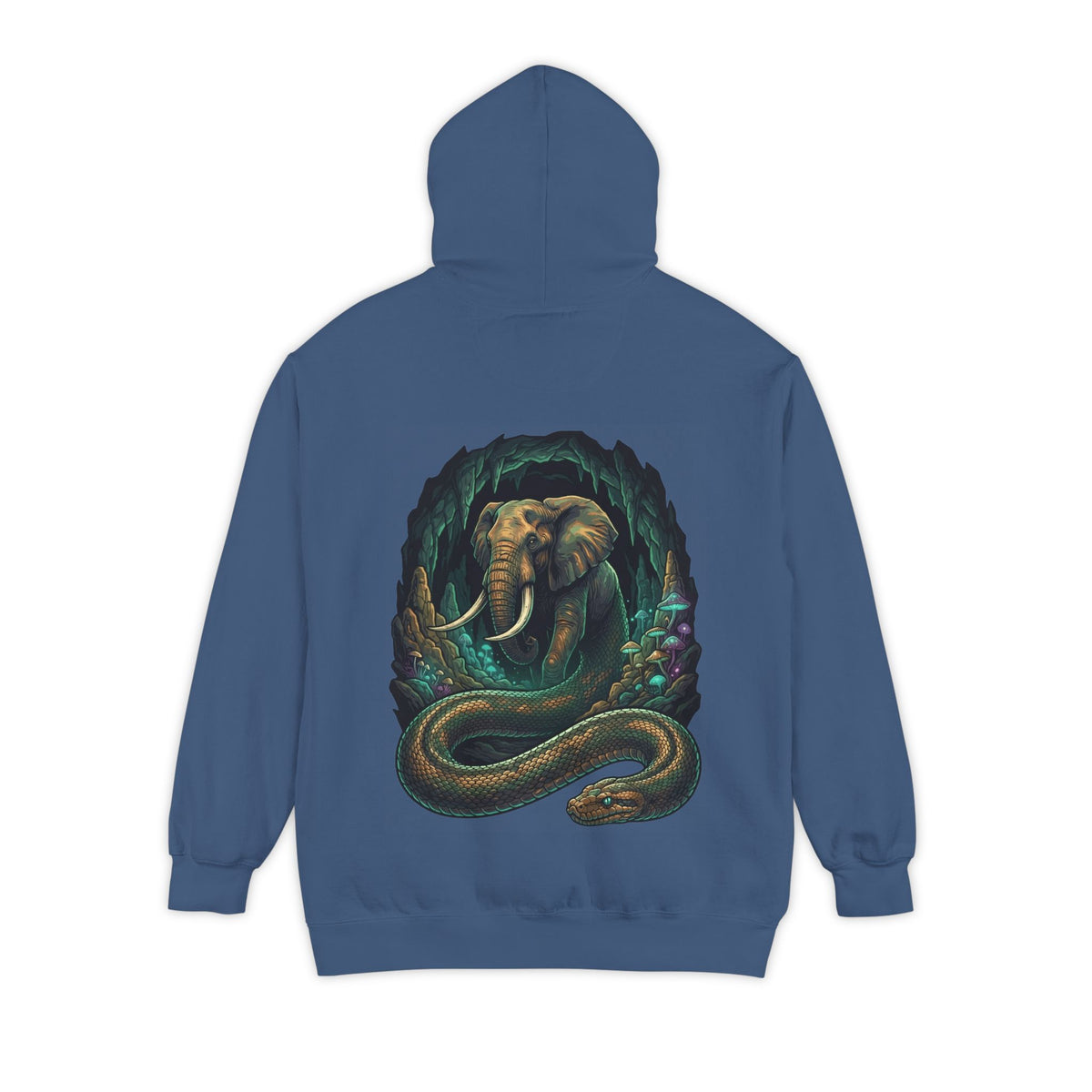 Color: True Navy | Grootslang (South African Mythology) Garment-Dyed Hoodie