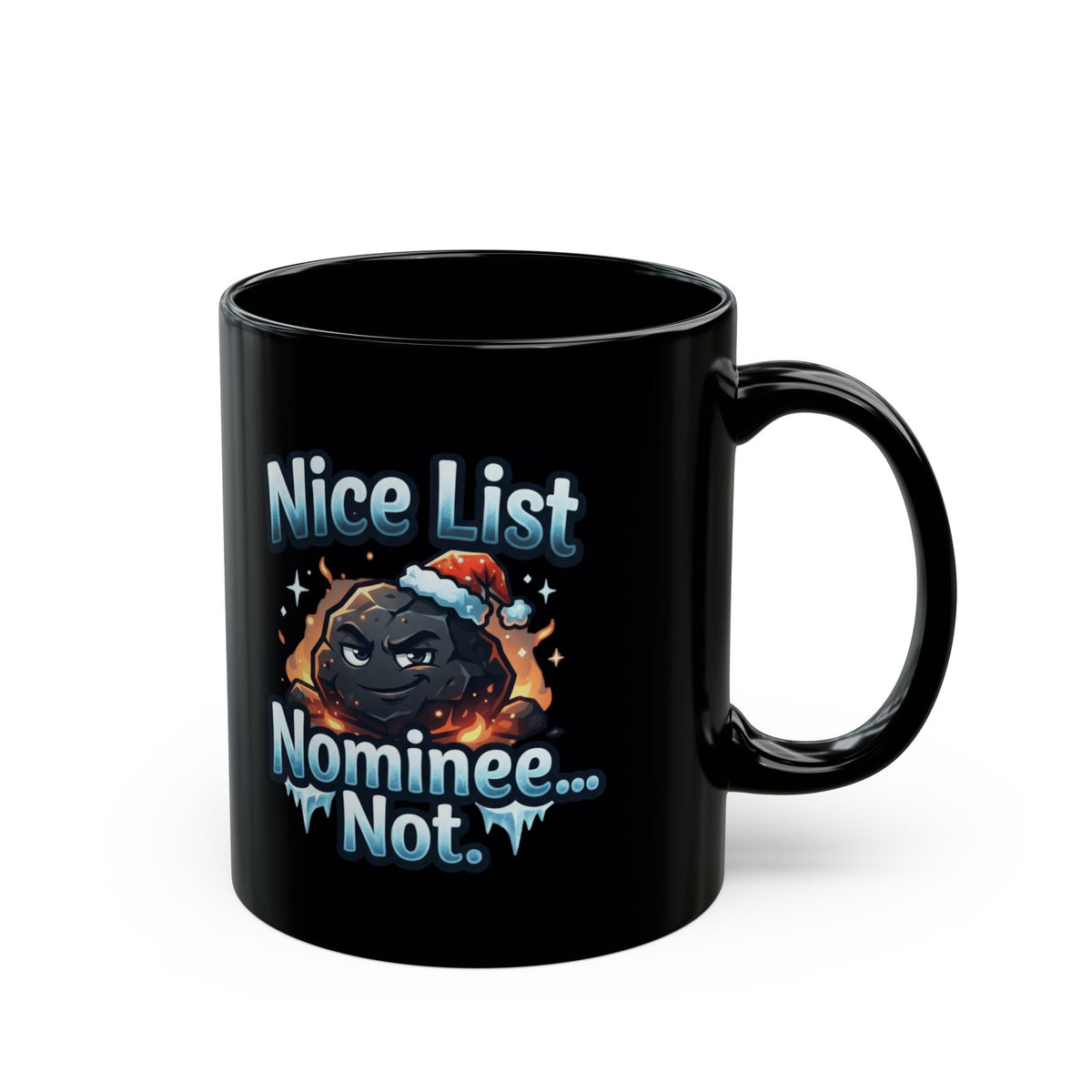 "Nice List Nominee" Black Ceramic Mug