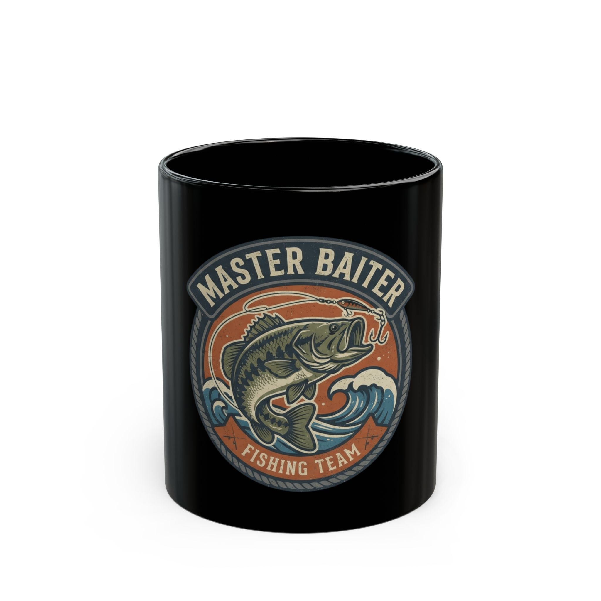 "Master Baiter" Black Ceramic Mug — Graphic