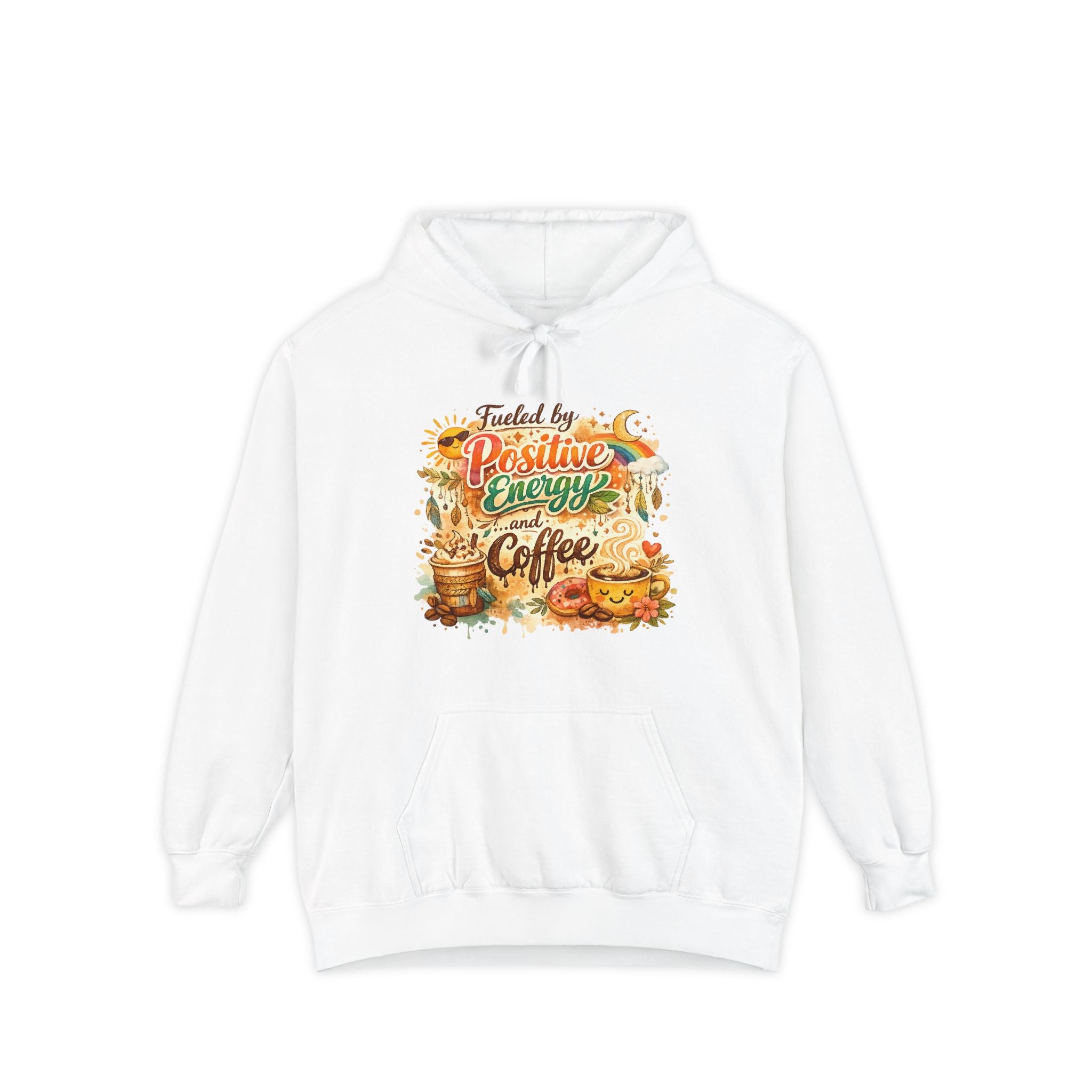 Positive Energy (It's Just Coffee) | Garment-Dyed Hoodie — AttitudeShirts