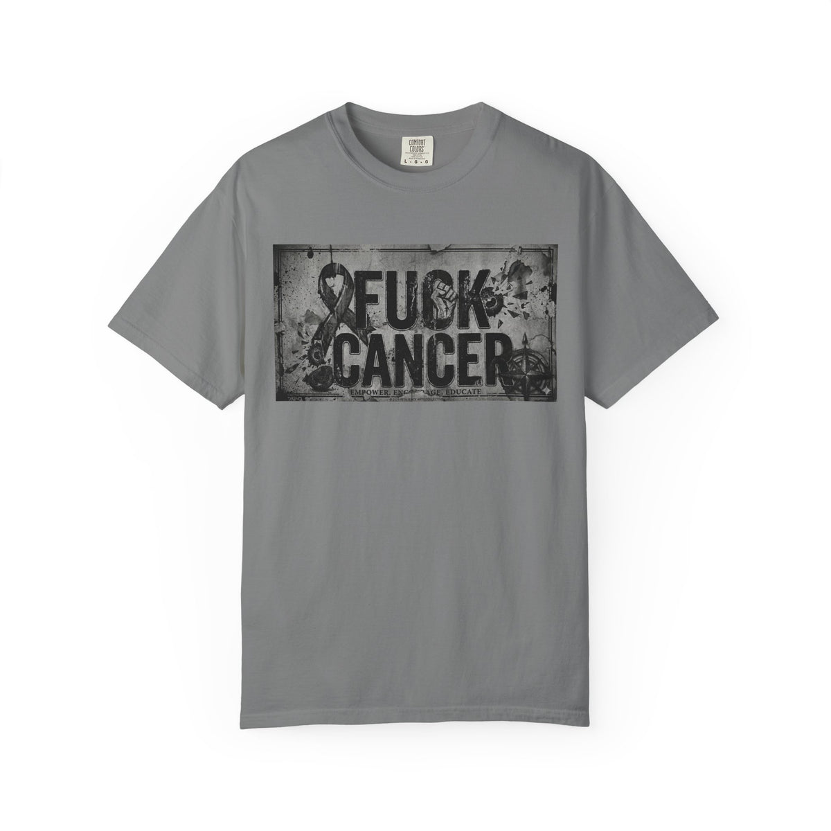 Color: Grey | Cancer Can Fuck Right Off | Garment-Dyed Tee — AttitudeShirts