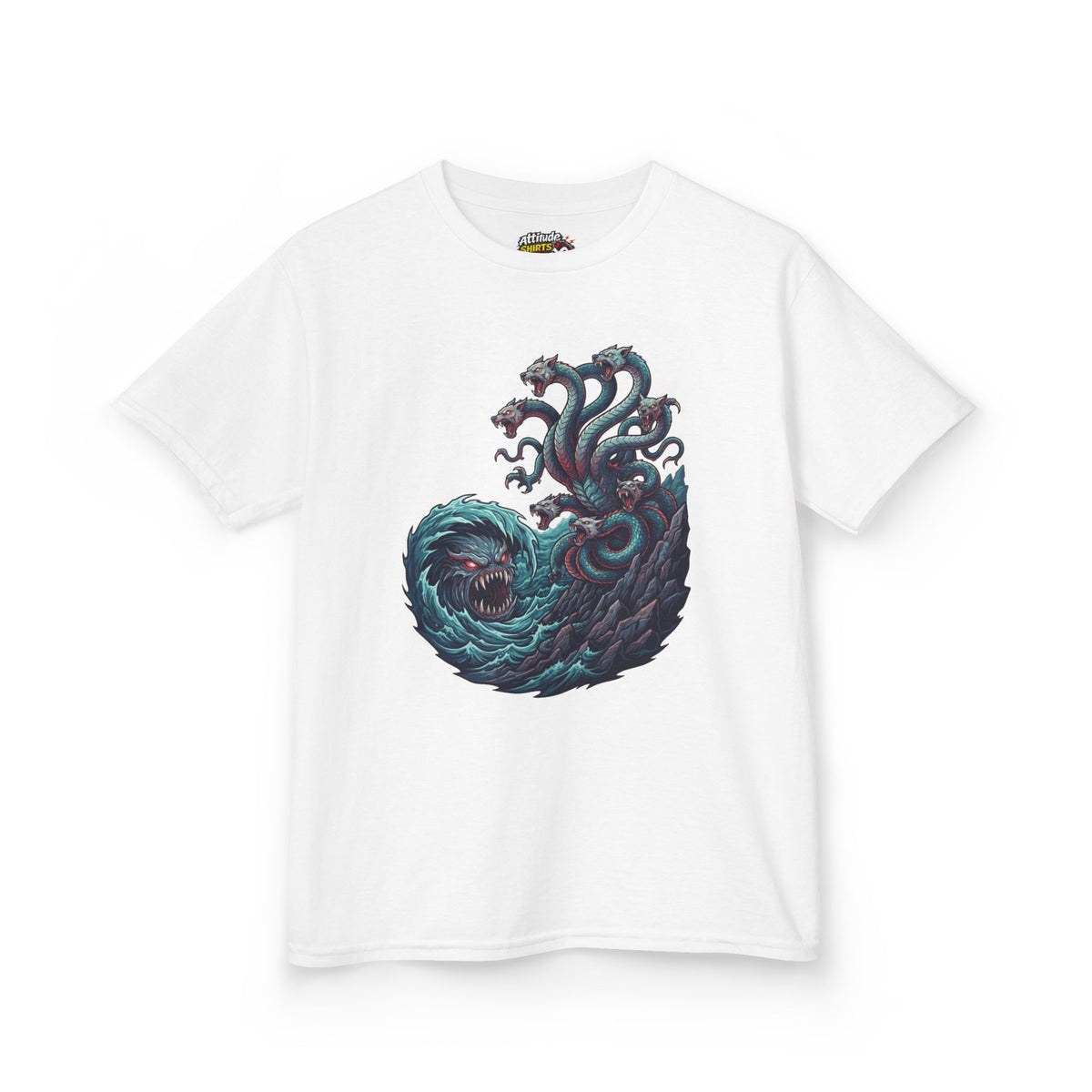 Color: White | Charybdis and Scylla (Greek Mythology) Kids Tee