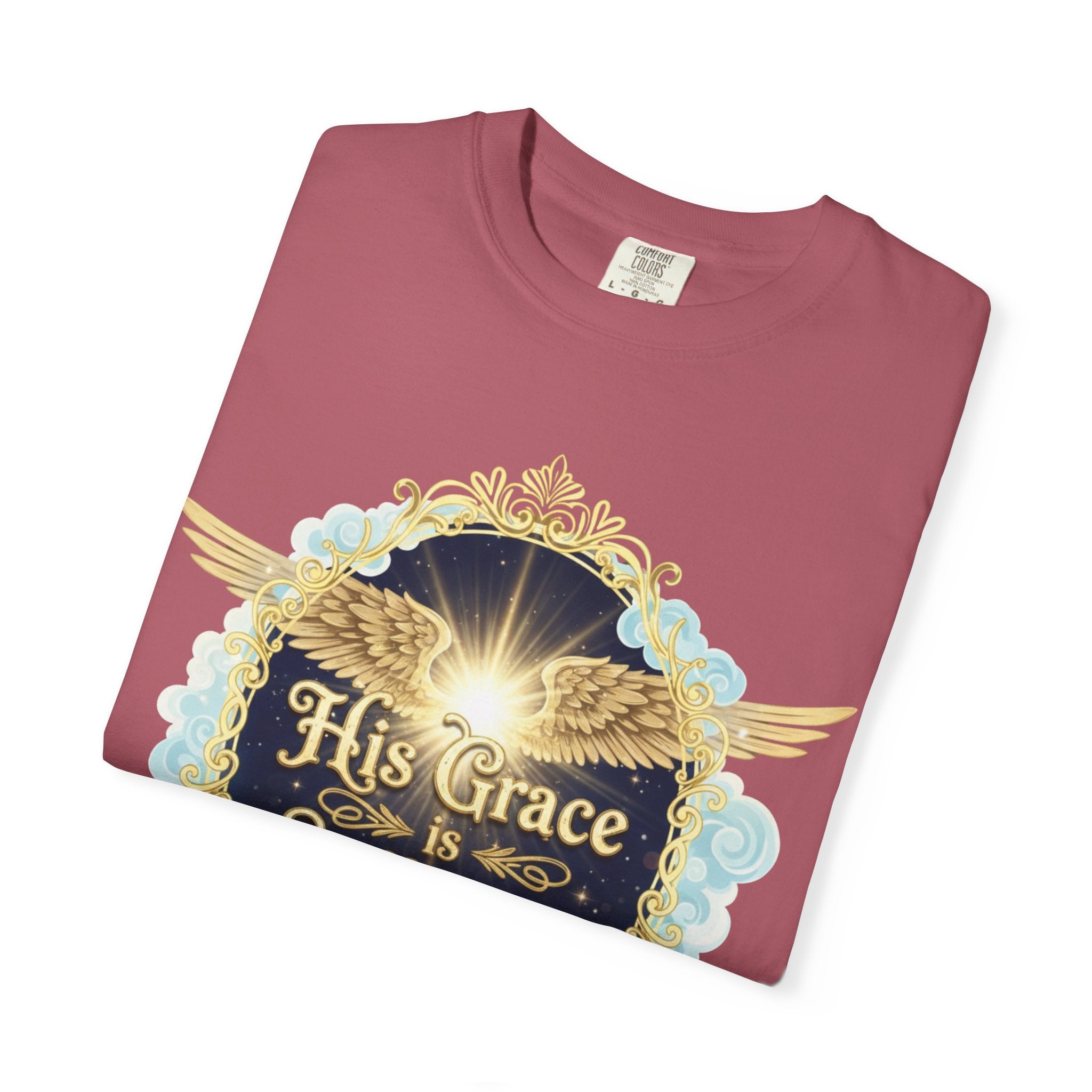 "His Grace is Sufficient" Unisex Garment-Dyed T-shirt