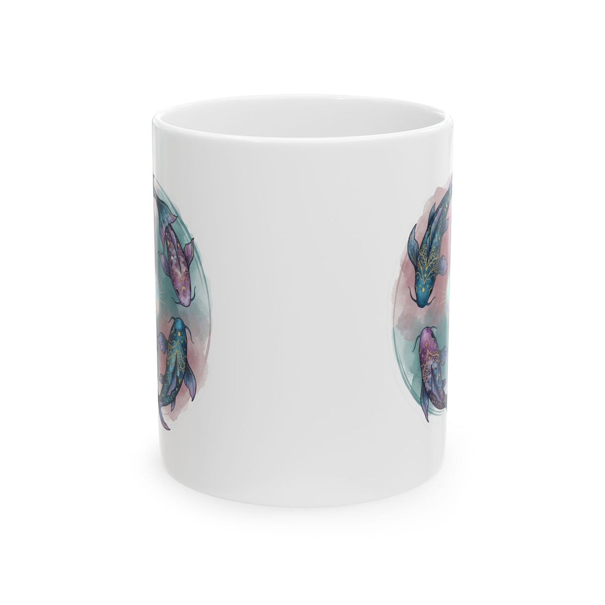 "Pisces The Infinite Fish" White Ceramic Mug