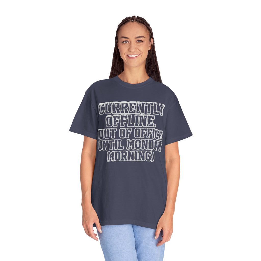 "Currently Offline" Unisex Garment-Dyed Tee
