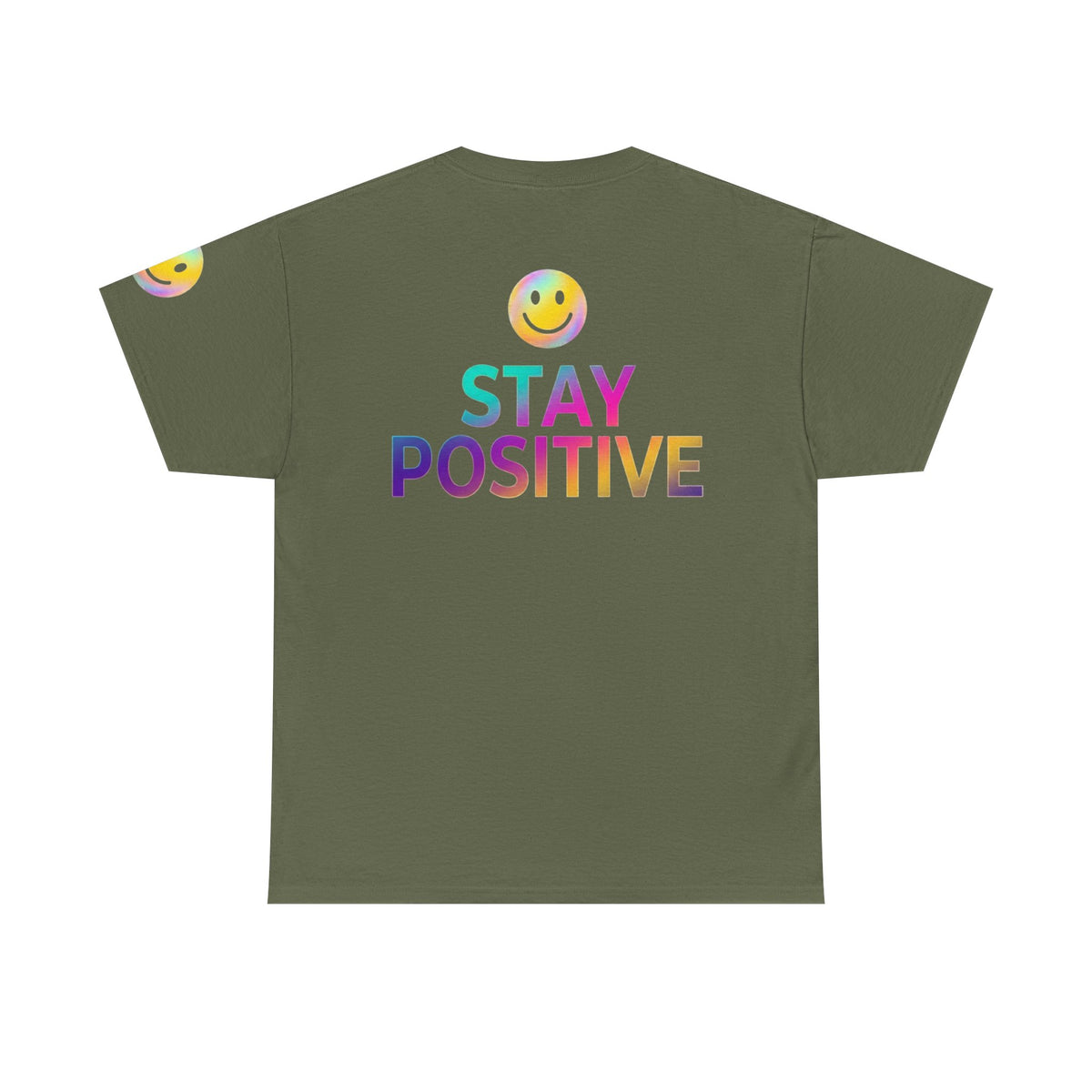 Color: Military Green | Stay Positive Premium Graphic Tee