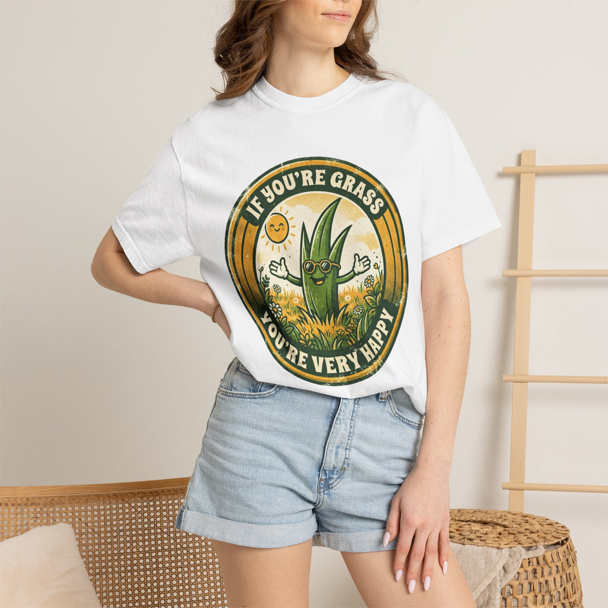 "If You're Grass You're Very Happy" Unisex Garment-Dyed Tee