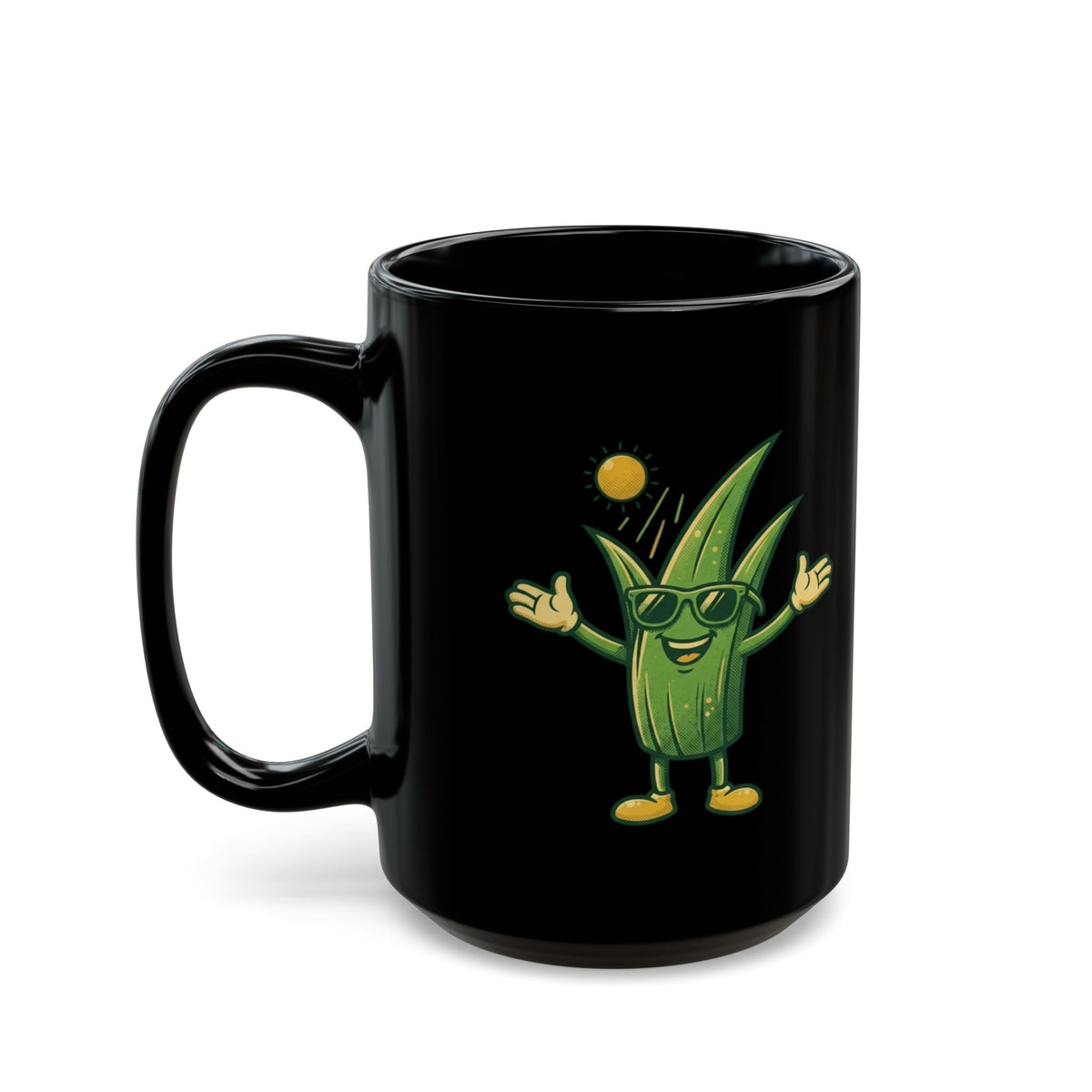 "If You're Grass You're Very Happy" Black Ceramic Mug — Graphic