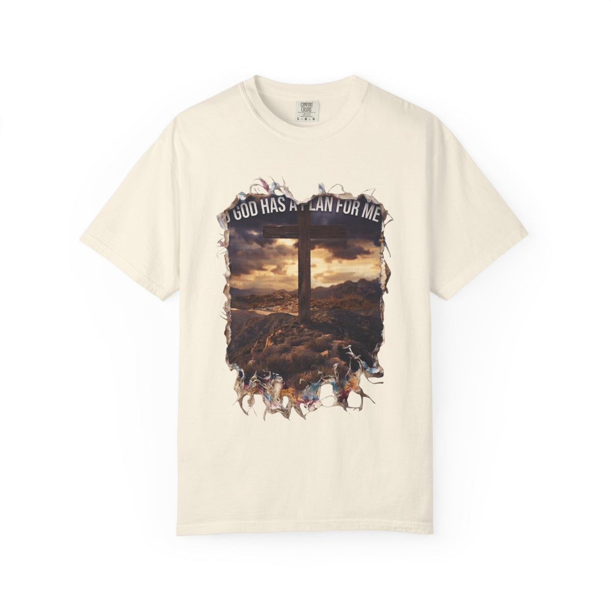 "God Has A Plan For Me" Unisex Garment-Dyed Tee