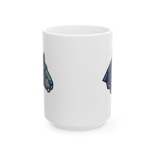 "Cyber Hamster" White Ceramic Mug — Graphic