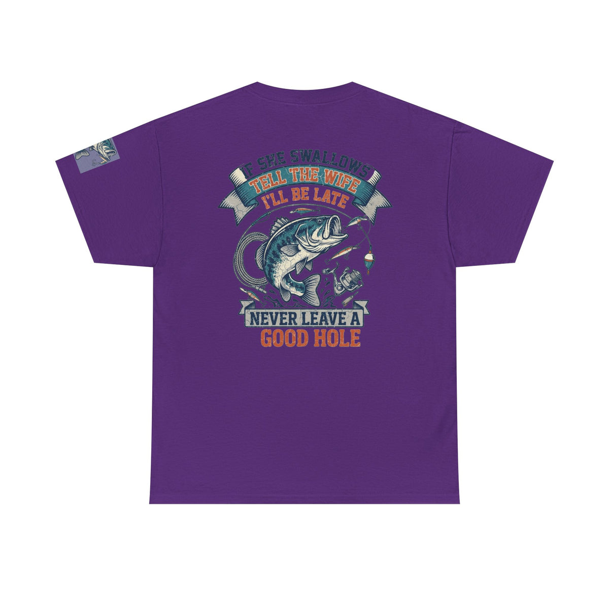 Color: Purple | Never Leave A Good Hole Premium Graphic Tee