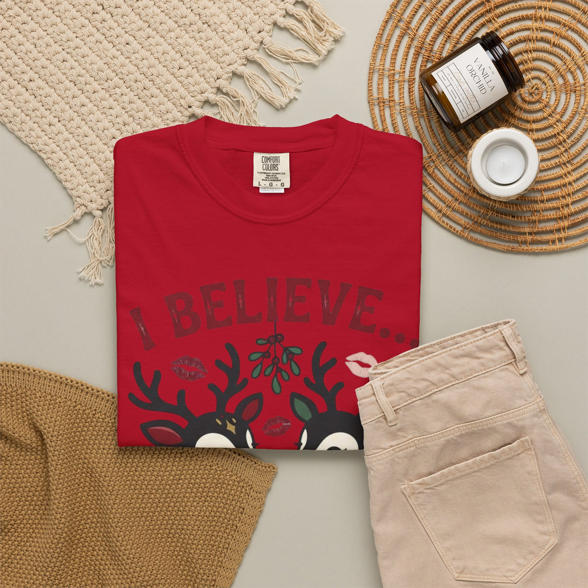 "Bad Decisions Under the Mistletoe" Unisex Garment-Dyed Tee