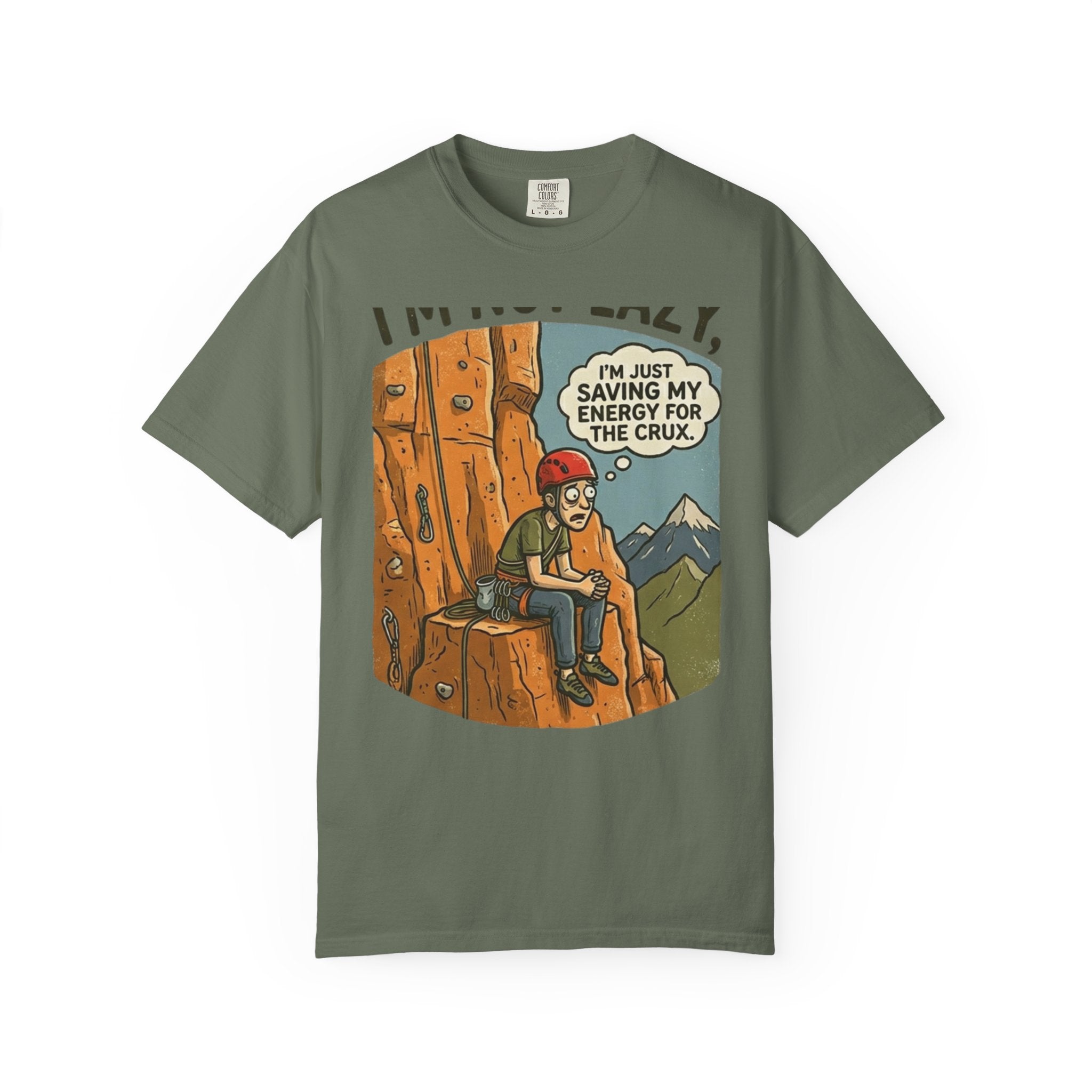 "Saving Energy for the Crux" Unisex Garment-Dyed Tee