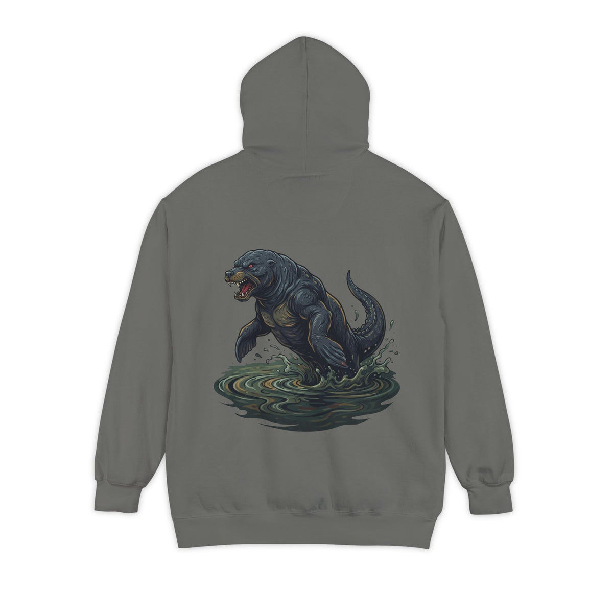 Color: Grey | Bunyip (Australian Aboriginal Mythology) Garment-Dyed Hoodie