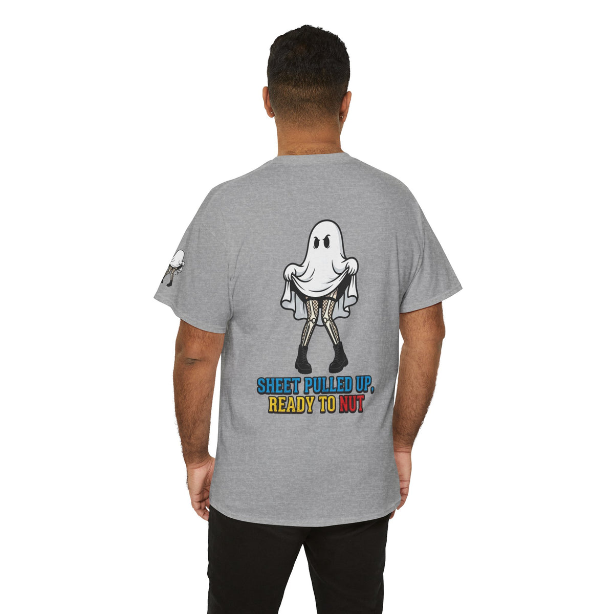 Color: Sport Grey | Sheet Pulled Up Ready to Nut Premium Graphic Tee