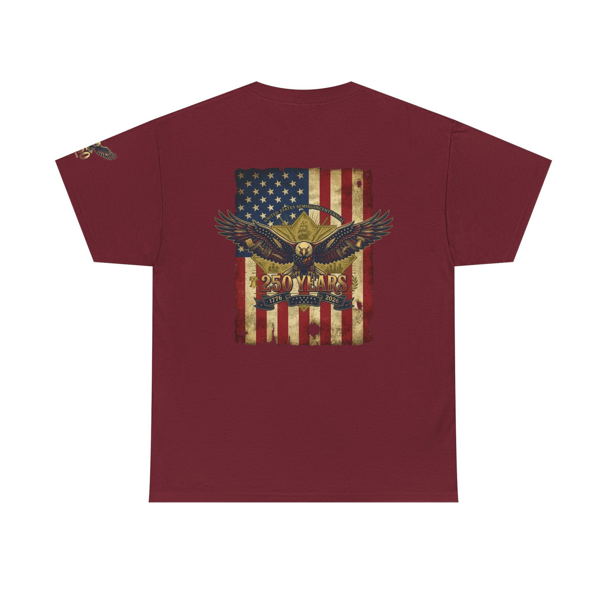 Color: Garnet | Eagle and Flag 250 Years Premium Graphic Tee