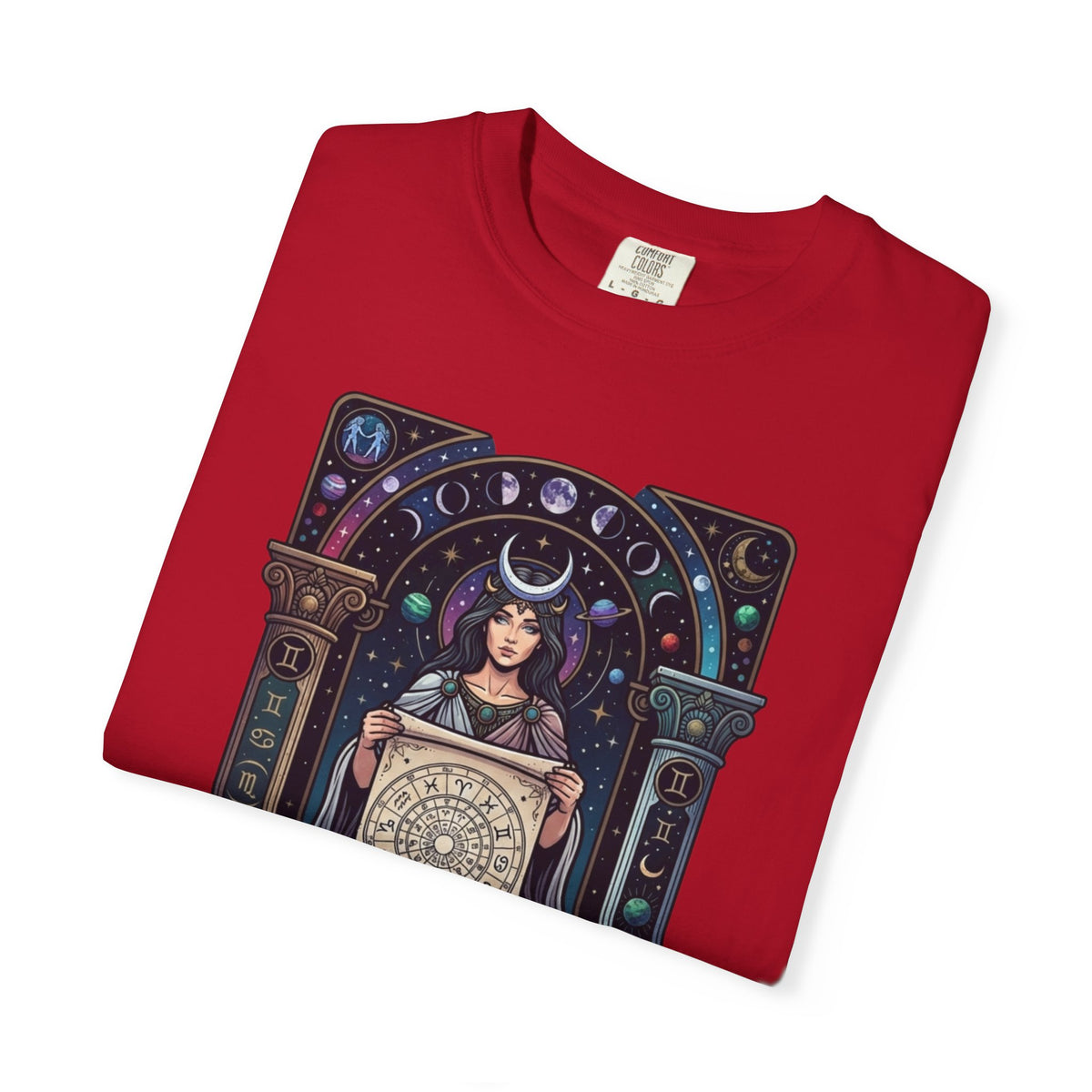 "The Cosmic Tarot (High Priestess)" Unisex Garment-Dyed Tee