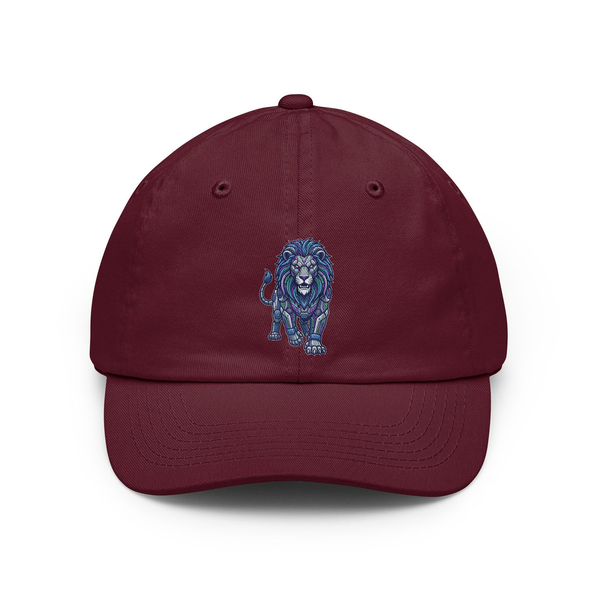 Color: Maroon | Cyber Lion Dad Hat
