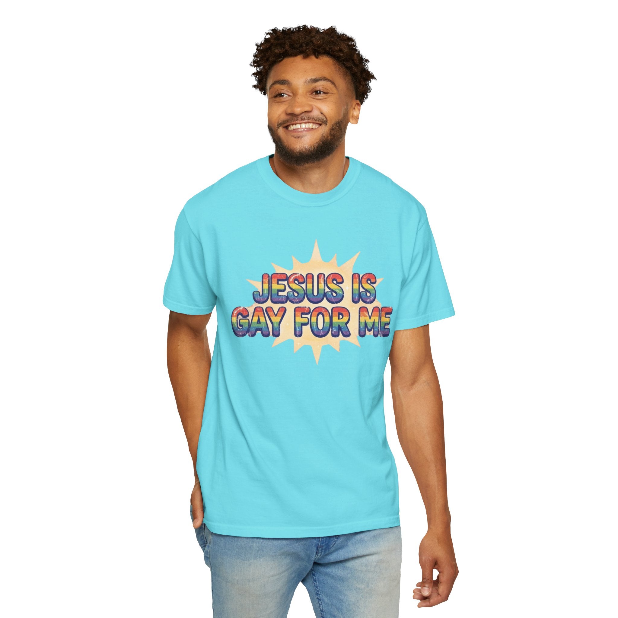 "Jesus is Gay For Me" Unisex Garment-Dyed Tee
