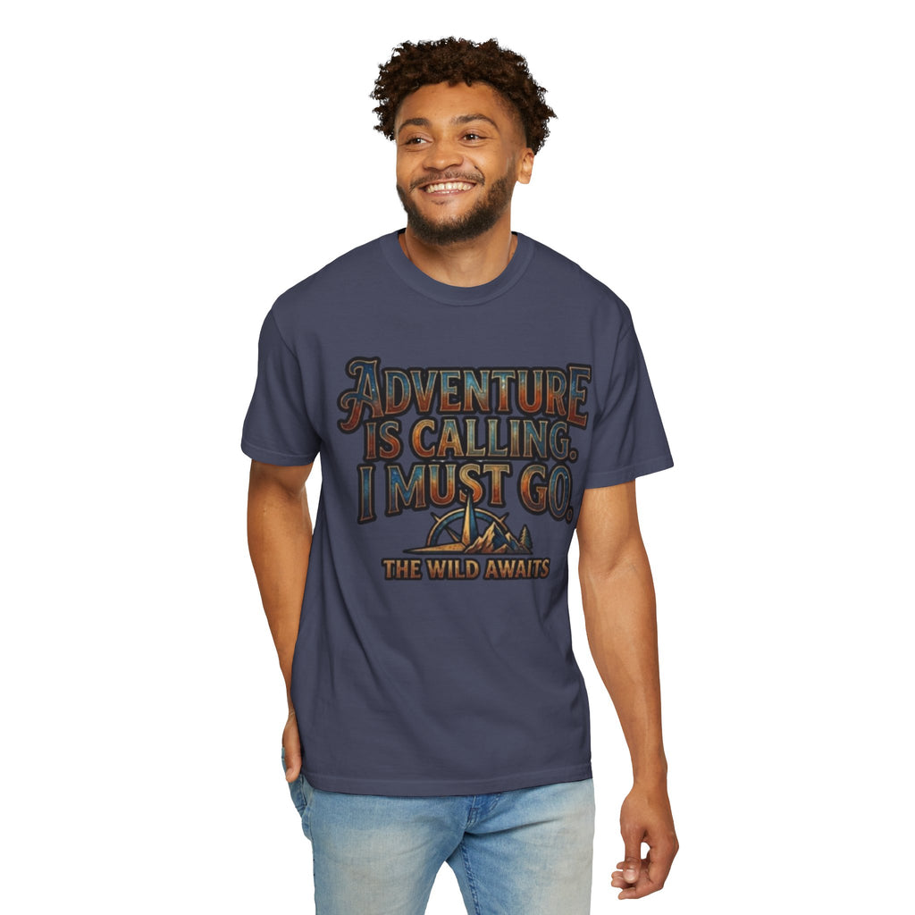 "Adventure is Calling" Unisex Garment-Dyed Tee
