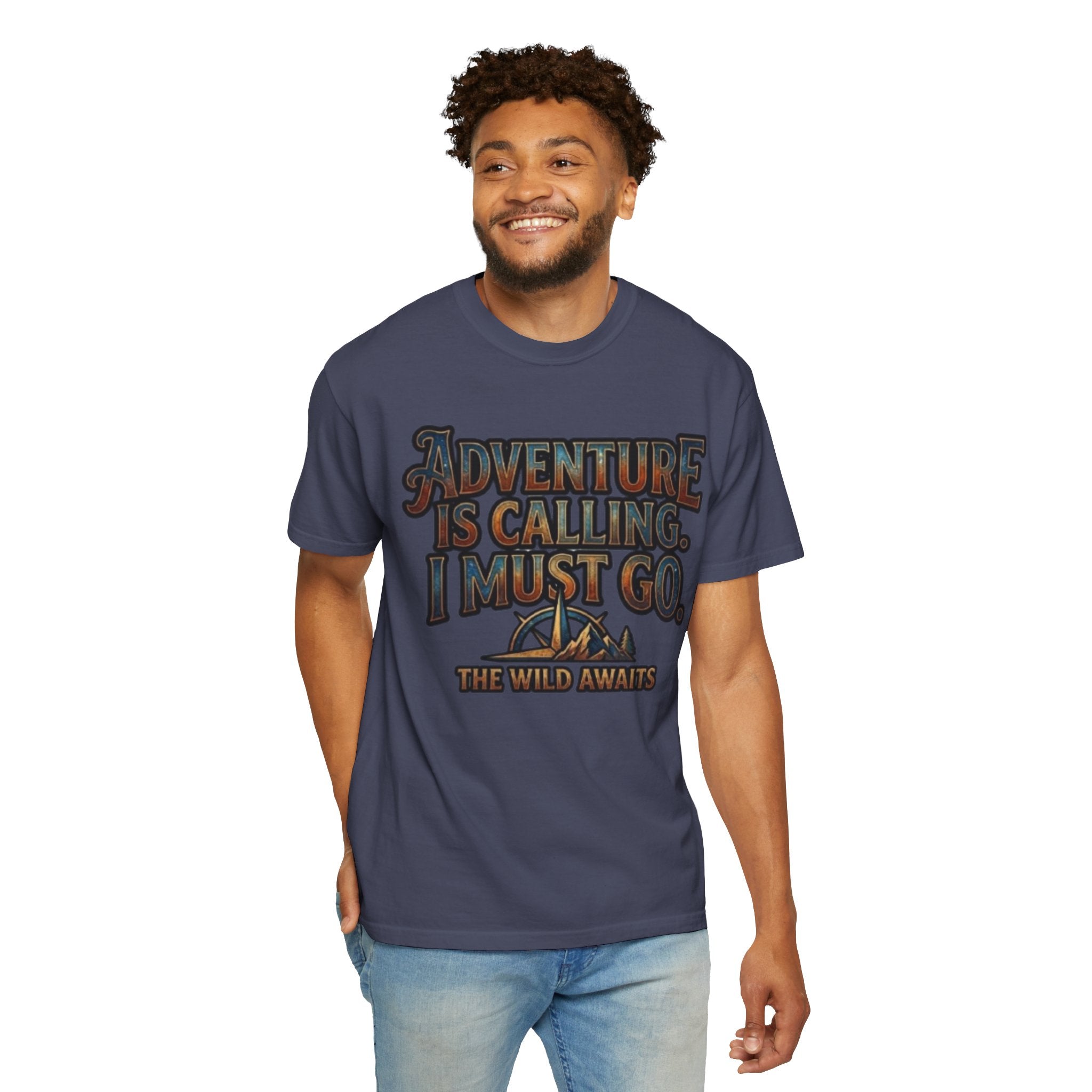 "Adventure is Calling" Unisex Garment-Dyed Tee